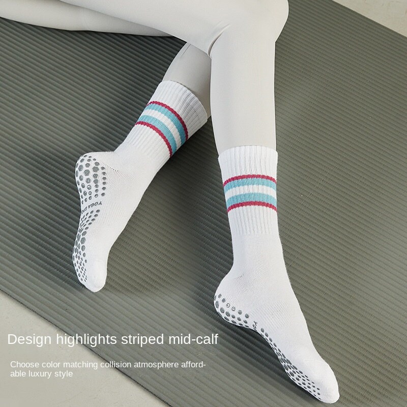 Long Tube Yoga Socks Anti-skid Middle Tube Pilates Socks Children's Sports  Socks Wholesale Cotton Stripe Fitness Skipping Rope -  Canada