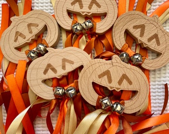 Handmade Halloween Sensory Pumpkin - Bat  / Ribbon - Boo Box / Sensory Ribbon / Halloween Costume / Baby’s 1st Halloween