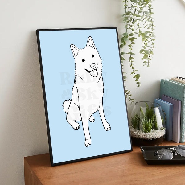 Personalisiertes Hundeportrait vom Foto, personalisierter Hundekunstdruck, minimalistischer Strichzeichnungsdruck, moderne Schwarz-Weiß-Wandkunst für Hundeliebhaber-Geschenk