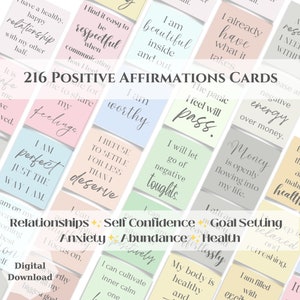 Affirmation Cards Printable | Positive Quote Flash Cards For Women | Self Esteem | Self Care Gift | Self Love | Self Love And Manifestation