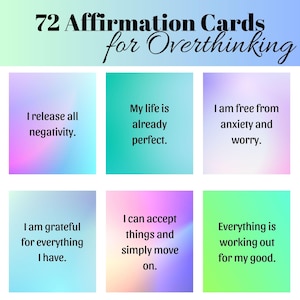 72 Affirmation Cards Printable, Vision Board Printables, Daily Affirmations for Women with Motivational Quotes, Mindfulness Cards