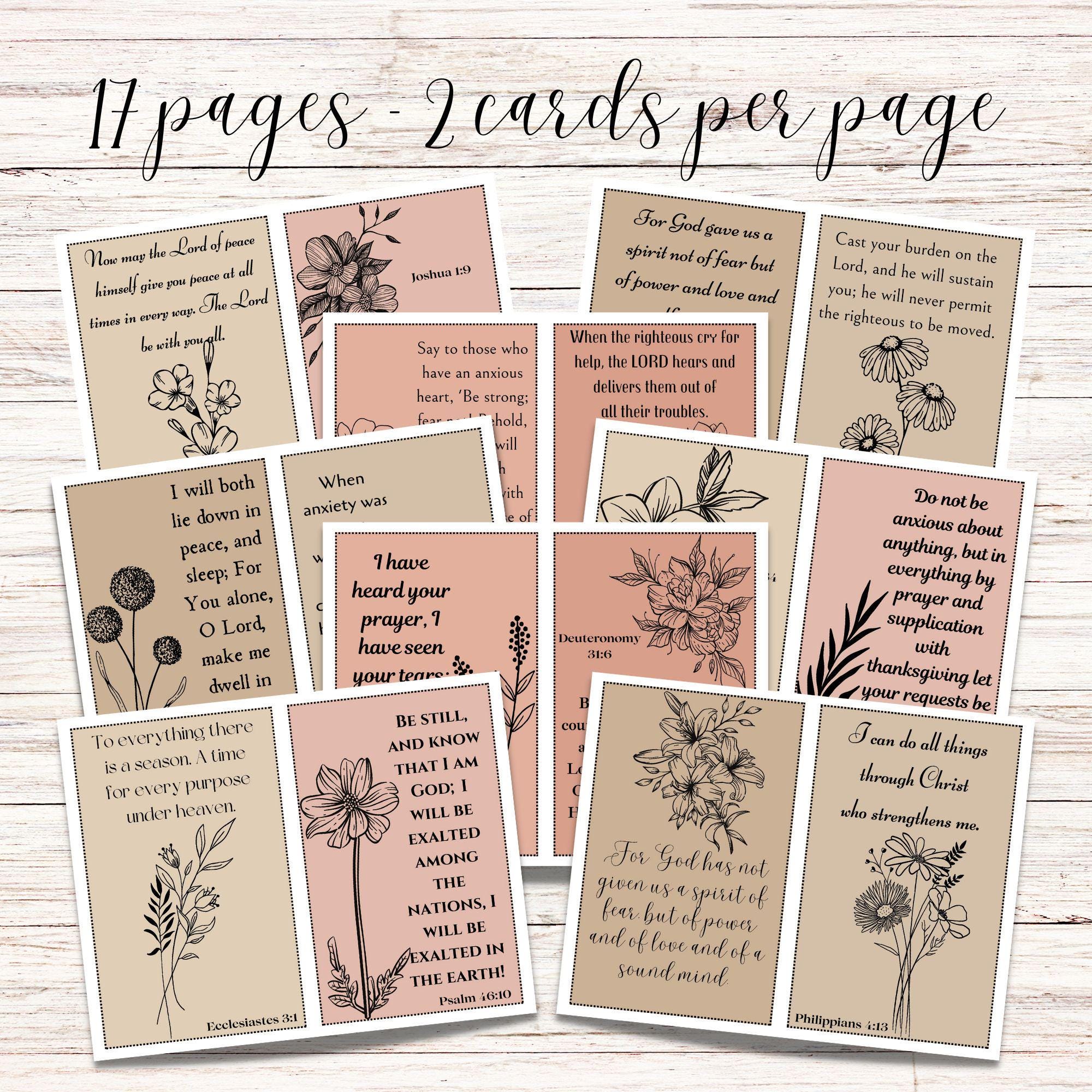 34 Bible Verse Printable Cards Inspirational Scripture Cards