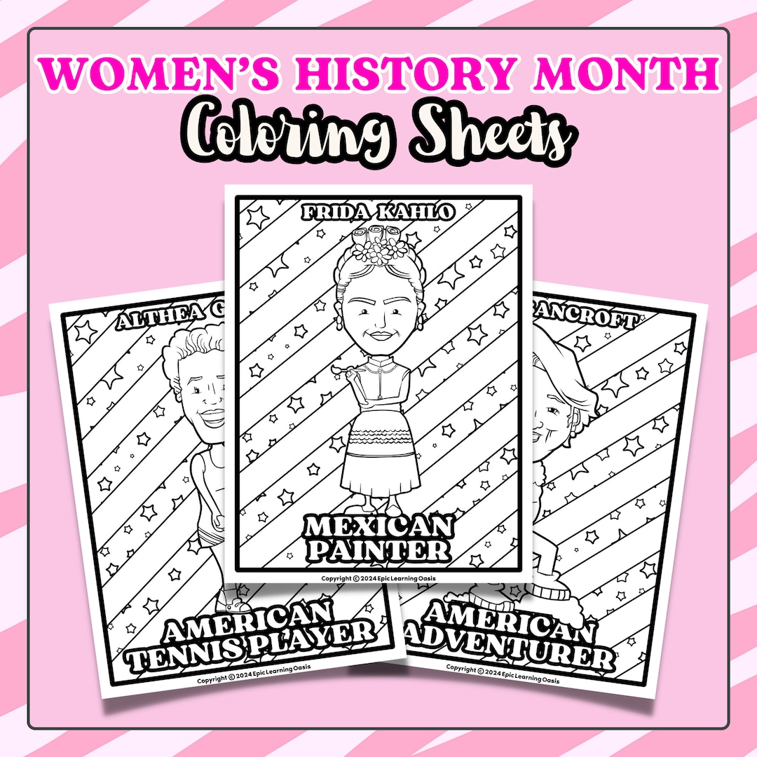 Women's History Month Coloring Sheets, Inspiring Women in History ...