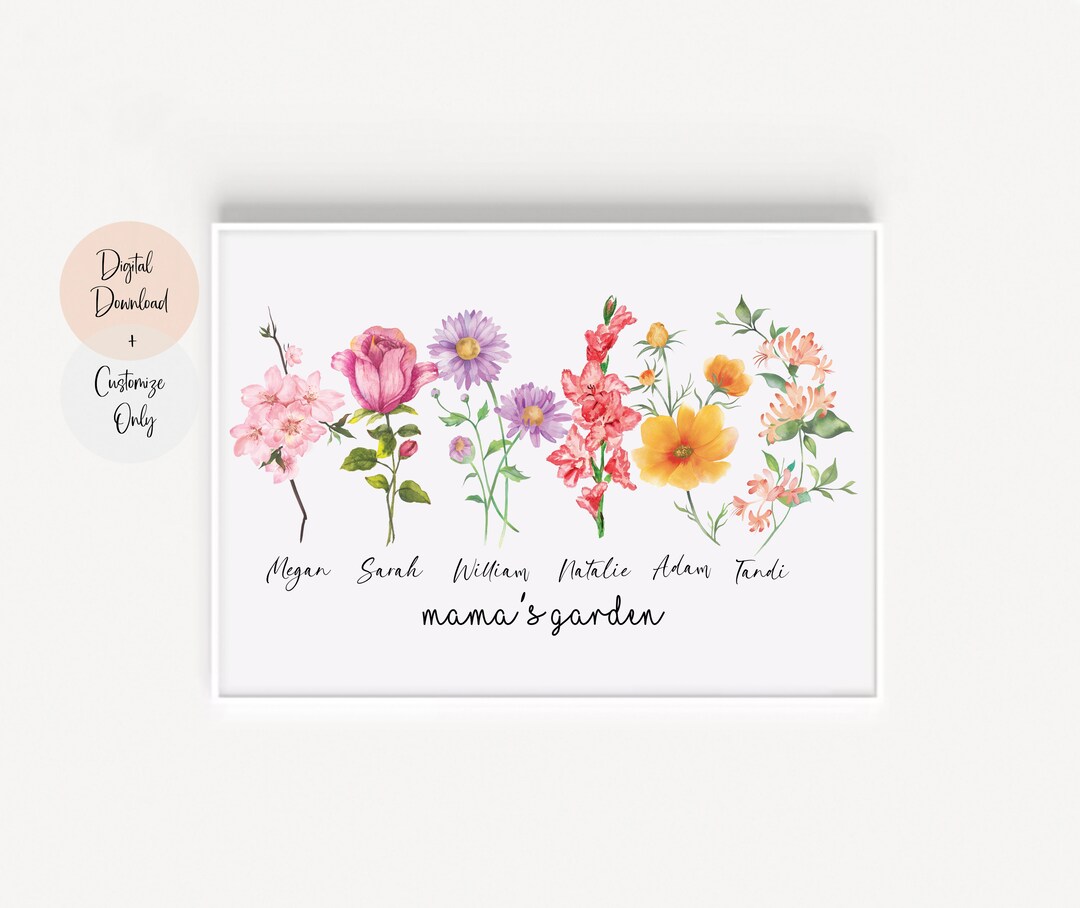 Omas Garten Mamas Garten Familie Geburtsmonat Blumen Etsy.de