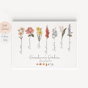 Birth Month Flower Print: Custom Family Garden (Digital Download)
