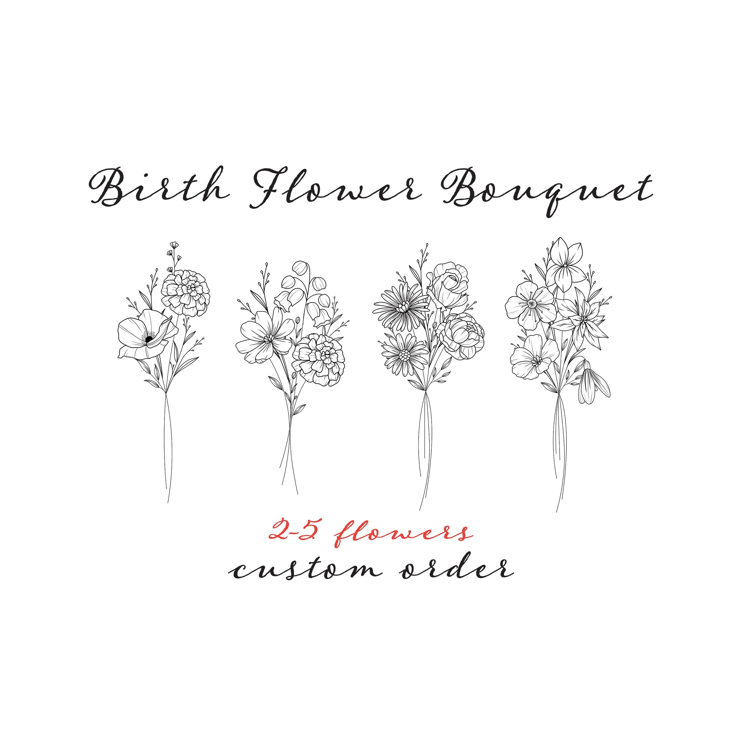 April Flower Tattoo with Name Design