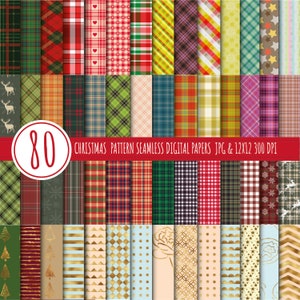 Weihnachten digitales Papier, Urlaub Scrapbook Papier, Schneeflocke Tapete, Weihnachtsbaum Hintergrund, Weihnachten Plaid, Tartan Weihnachten