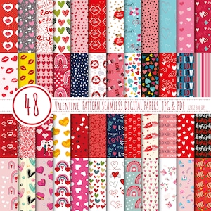 Papier numérique pour la Saint-Valentin, papiers pour scrapbooking Saint-Valentin, papier peint coeurs, fond coeur