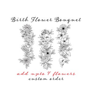 Wrist Wrap Birth Flower Tattoo Design / DIGITAL Custom Family Birth Flower Bouquet /Family Birth Month Tattoo Design/ Minimalist Design / a4