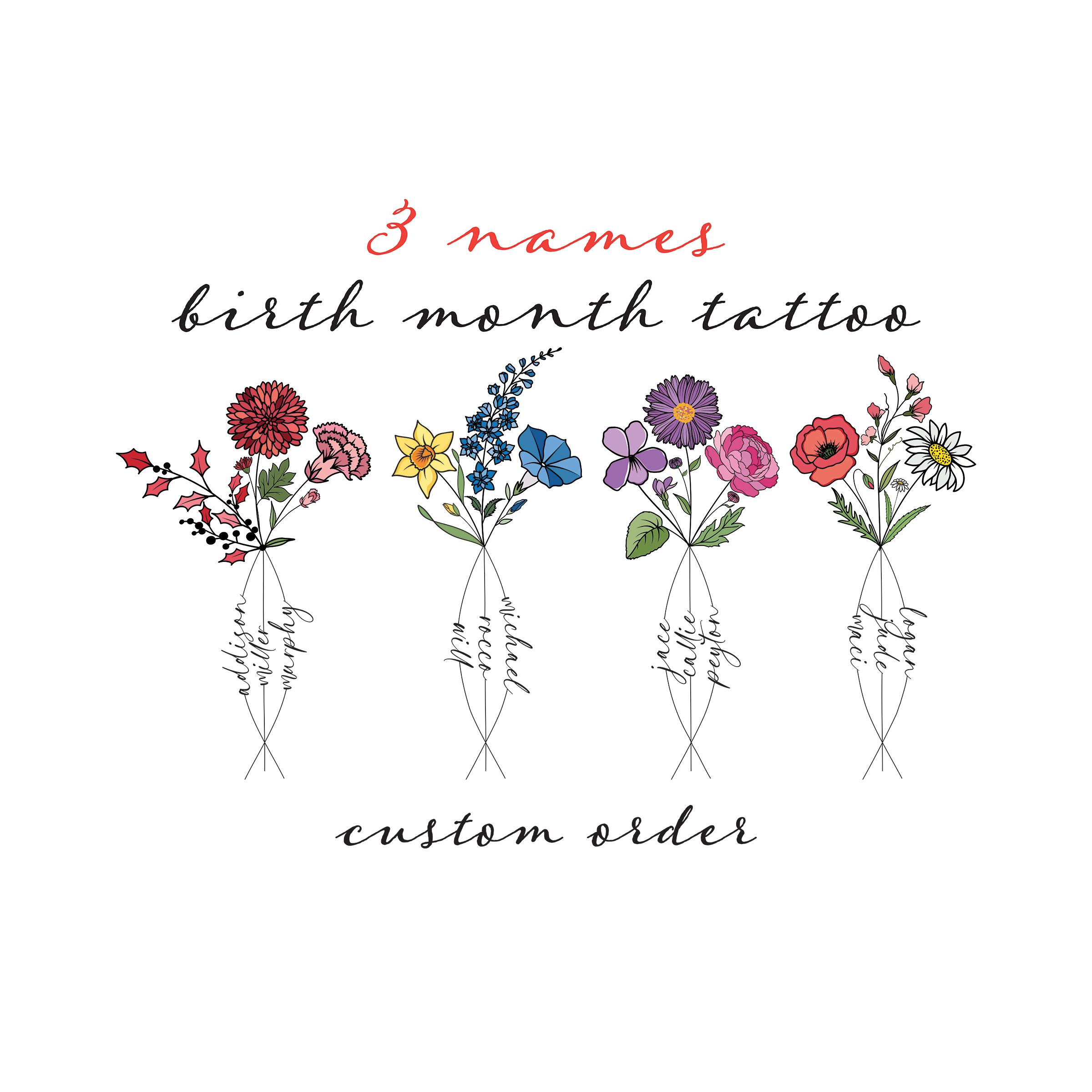 3 Birth Month Flower Tattoo Ideas