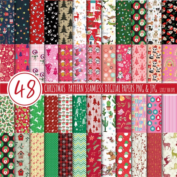 Christmas digital paper, holiday scrapbook papers, snowflake wallpaper, christmas tree background