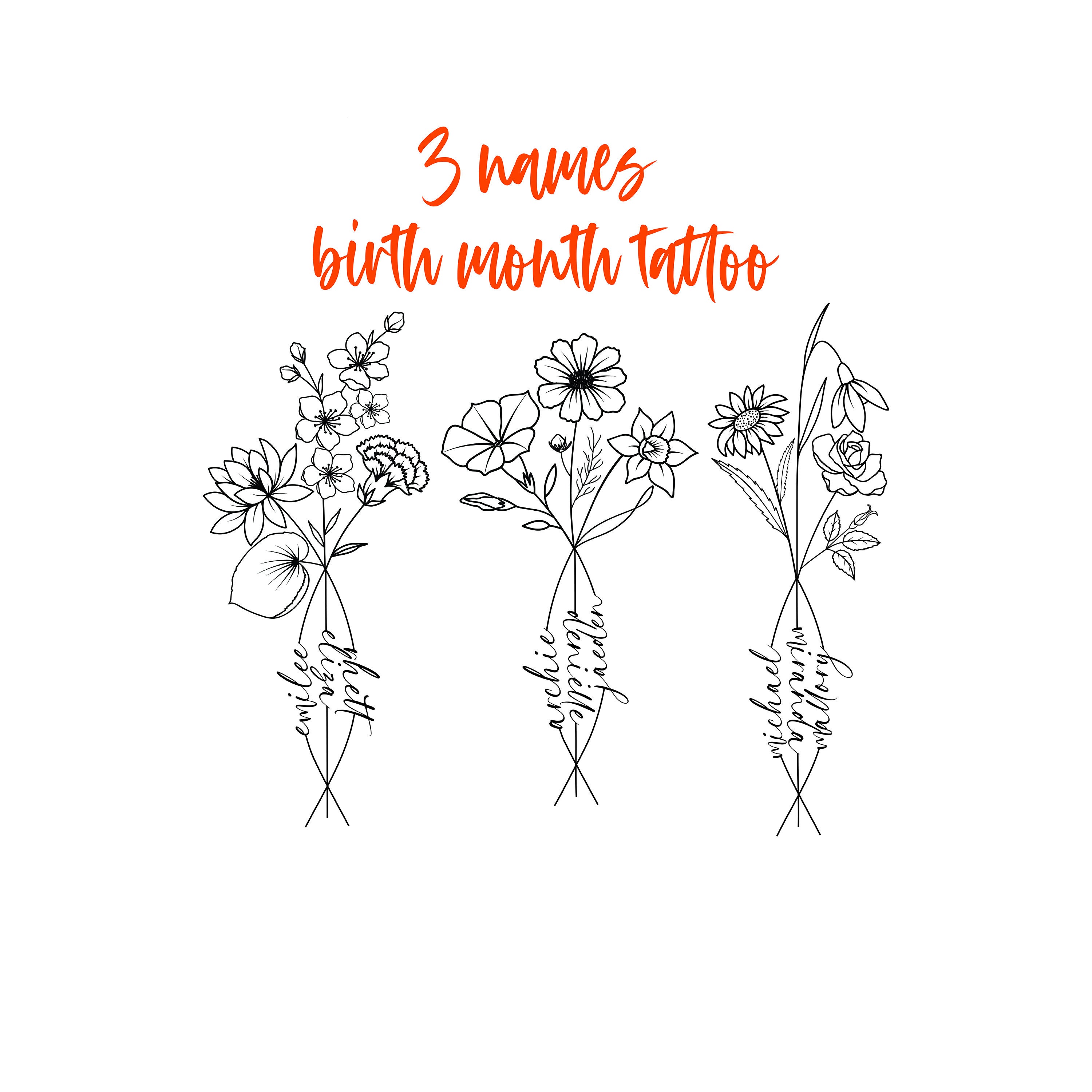 Tattoo Ideas With 3 Names for Best Friends