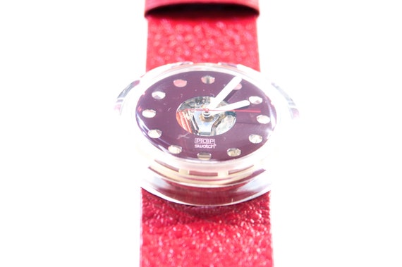 NEW:1991 Vintage Pop Swatch "SECRET RED", PWK142,… - image 6