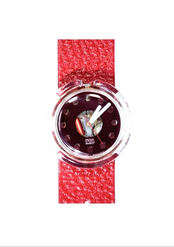 NEW:1991 Vintage Pop Swatch "SECRET RED", PWK142,… - image 1