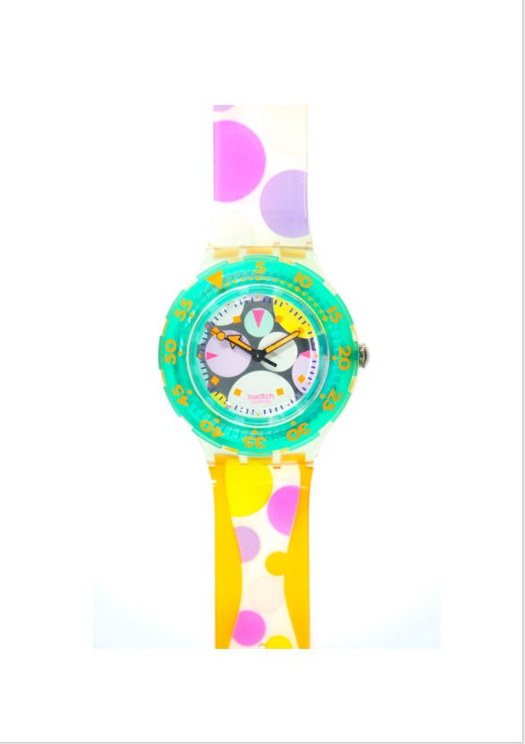 スウォッチ　ヴィンテージ　92年　スクーバ200　SEA GRAPES Swatch Vintage 92 Scuba 200 Sea Grapes SDK105 Quartz Watch