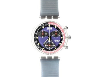 1994 Vintage Swatch Chrono "BLUE CHIP", SCK101, never worn, in Swatch box, with new battery