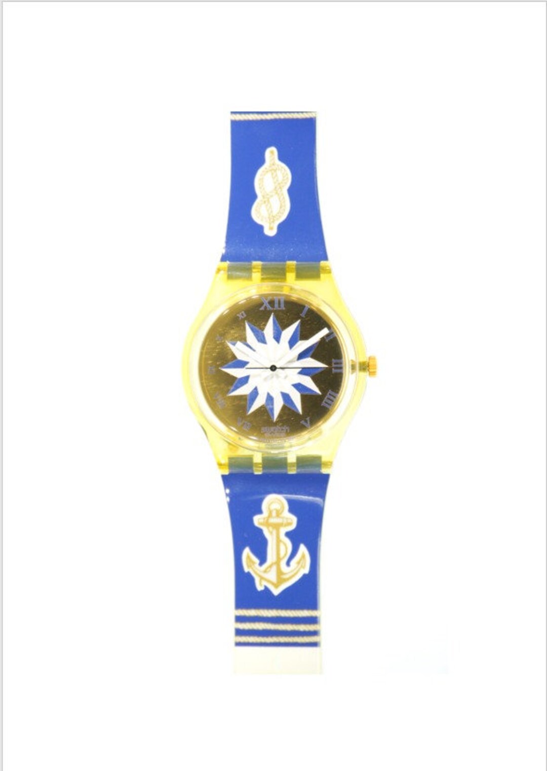 1991 Swatch Swiss Made GK140-Blue Anchorage New Old Stock Original Case Swatch watch BLUE ANCHORAGE GK140 Unisex 34mm 1991 new  main image 2