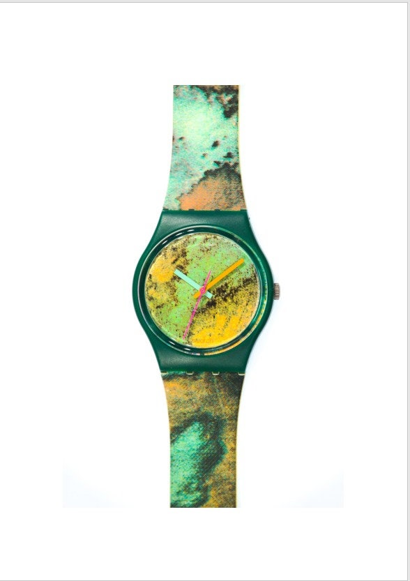 Vintage Swatch Quartz Watch 1988 OLD BOND  GG102 Green Abstract New Wave Swiss SOTD: GW402 “Green Wave” from 1988 : r/swatch main image 3