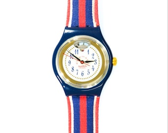 1994 Vintage Swatch Automatic "TIME and STRIPES", SAN105, unworn, in Swatch box