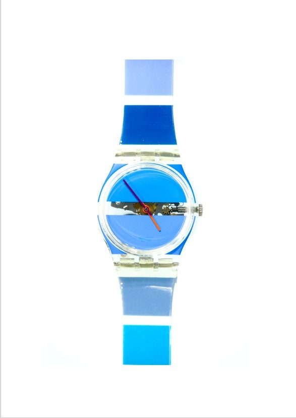 Swatch Watch - GK376 - Blue Painted Time 2002 Vintage Swatch  main image 3