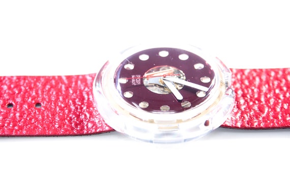 NEW:1991 Vintage Pop Swatch "SECRET RED", PWK142,… - image 4