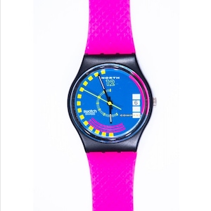 NEW: 1989 Vintage Swatch &quot;TRAFFIC JAM&quot;, GB412, unworn, in Swatch Box, with new battery