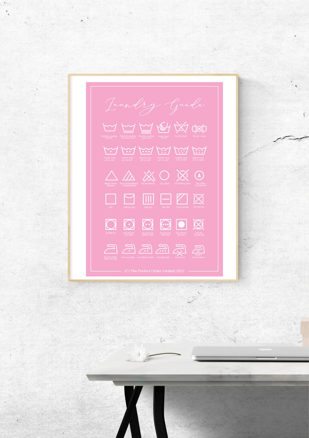 Laundry Poster Laundry Symbols Set of 3 Prints 3 Piece Wall - Etsy