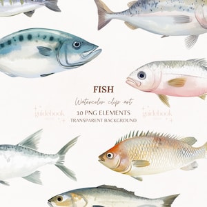 Fishing clipart. Watercolor clipart set. Trout fish. fisherman. Father&#39;s day illustration.