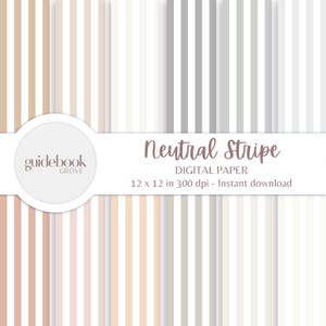 Stripe Seamless Pattern, Boho Digital Paper File, Neutral Aesthetic Backgrounds, Retro Check Design, Printable Fabric, Commercial Use
