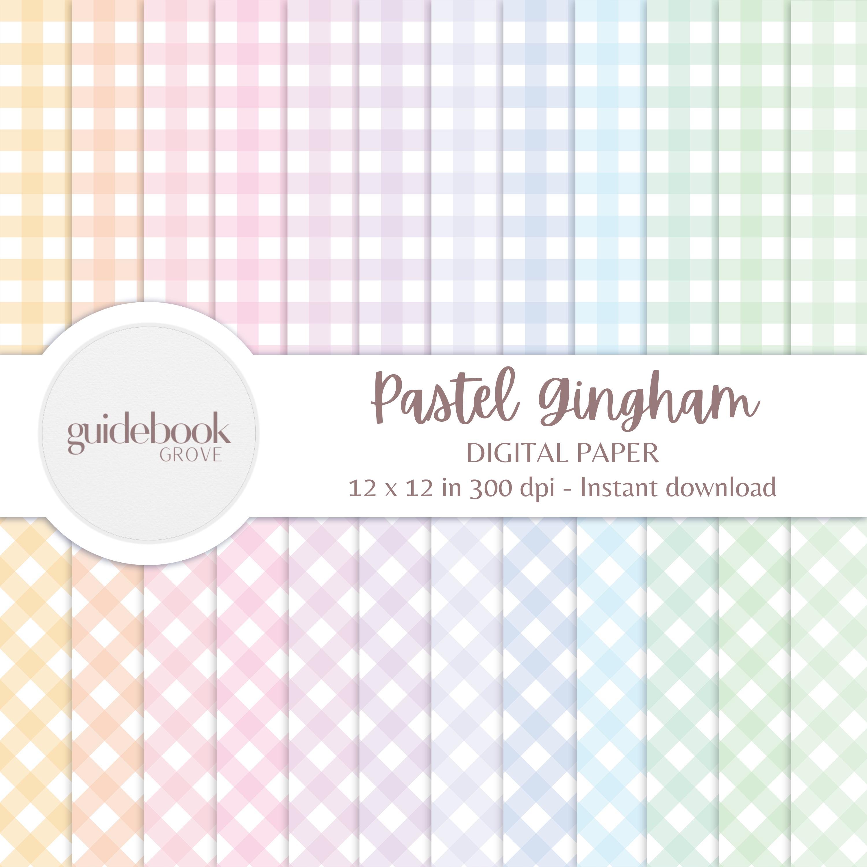 Pastel Gingham Digital Paper Pack, Coquette Patterns, Preppy ...