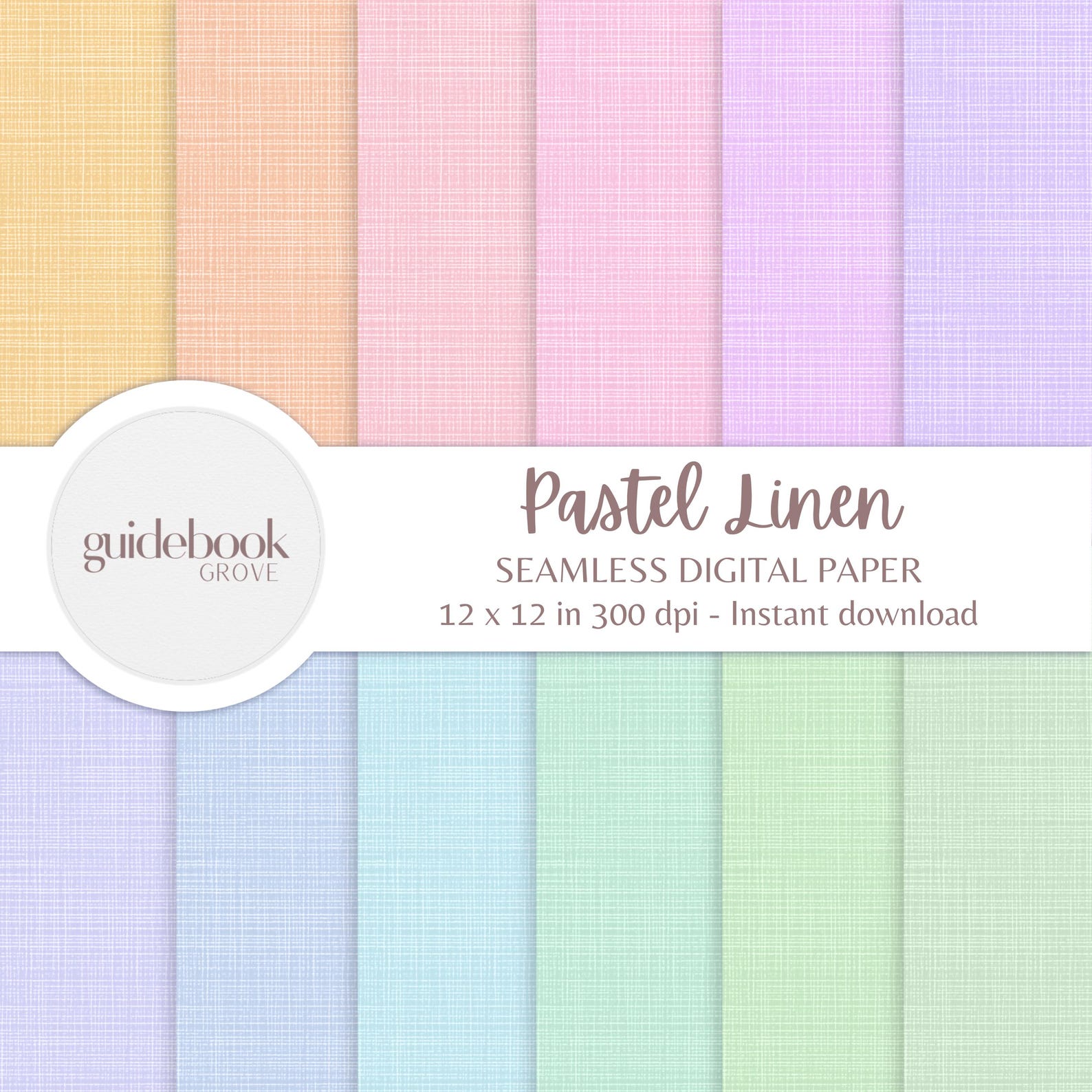 Pastel Linen Watercolor Digital Paper Pack Pastel Rainbow Hues Seamless ...