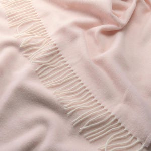 Luxury Soft Cashmere blend sofa throw in Dusty Pink