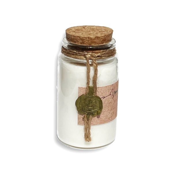 Bougie de cire de soja dans un bocal en verre avec couvercle en liège, mini bougie faite à la main dans un support en verre, collection de quatre parfums différents Ukrainian Senses