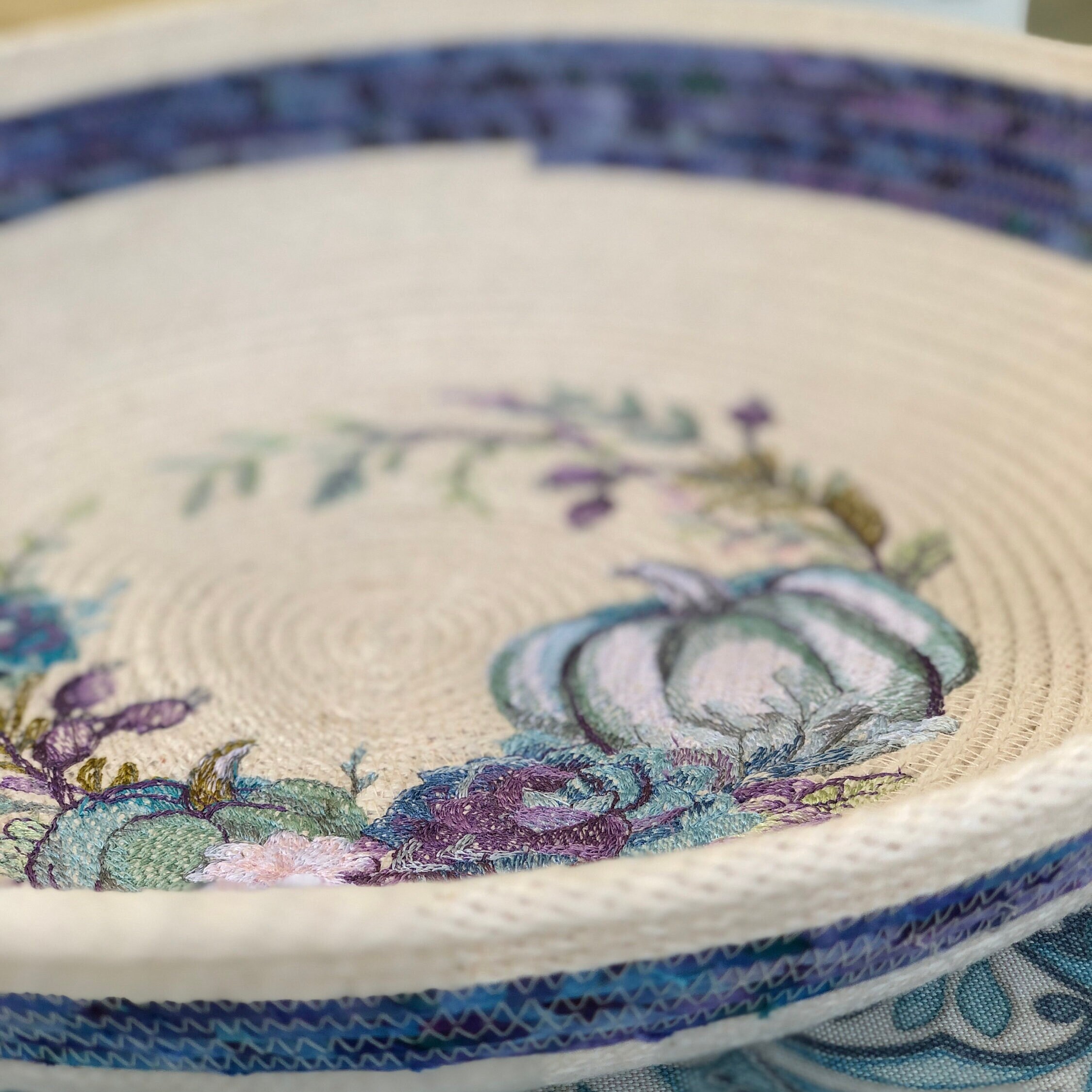 Rope Bowl, Embroidered Cotton Rope Bowl, Decorative Bowl, Pumpkin ...