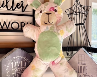 Teddybär Baby Geschenk weich kuschelig Minky Plüsch Stofftier Gesticktes Gesicht Kinderzimmer Dekor Erstes Teddy-Baby-Dusche-Geschenk unter 20