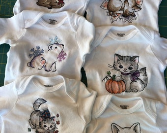Baby Onesies, White Long Sleeve Baby Bodysuit, Baby One-piece Shirt, Baby Shirt with Snap Fasteners, One-piece Top