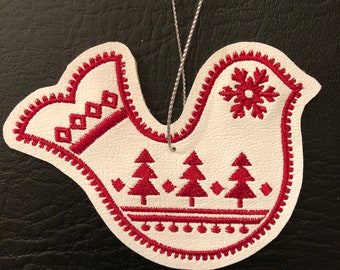 Ornaments, Handmade Holiday Ornaments, Christmas Ornaments, Faux Leather Ornaments, Farmhouse Decor, Boho Decor, Nordic Design