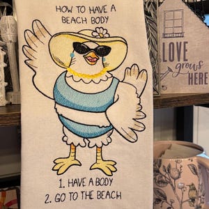 Strofinaccio da cucina ricamato a mano, divertente canovaccio da cucina con gallina, decorazione da cucina in stile fattoria, regalo con umorismo sui polli sotto i 20