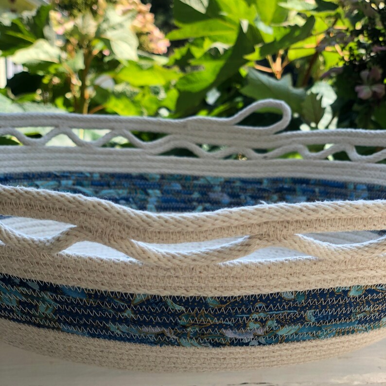 Rope Bowl Embroidered Cotton Rope Bowl Decorative Bowl Etsy