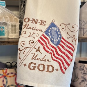 Patriotic Tea Towels, Red, White and Blue Kitchen Towels, USA Home Decor, Stars & Stripes Towels for 4th of July, Everyday American Kitchen
