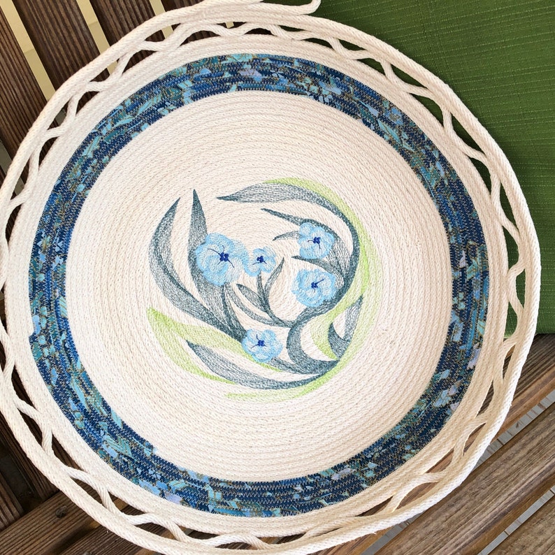 Rope Bowl Embroidered Cotton Rope Bowl Decorative Bowl Etsy