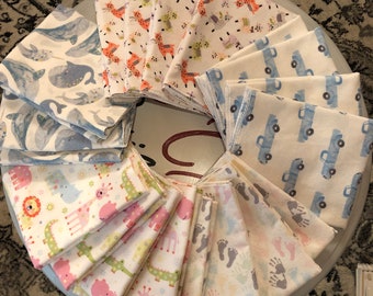 Baby Burp Cloth,  "Raggies" Burp Cloths, Baby Shower Gift, Nursery Accessory, Flannel Burp Cloth