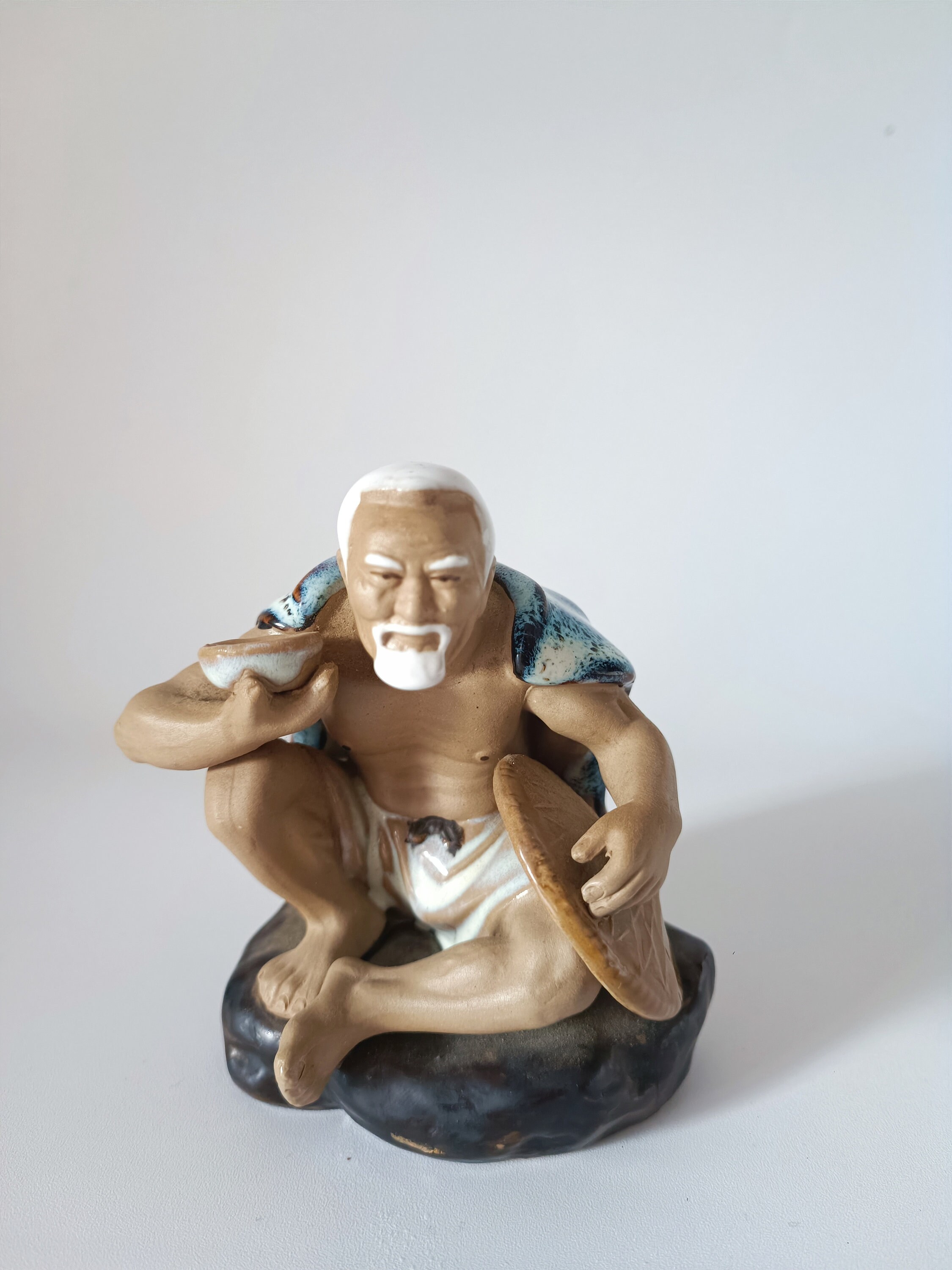 Vintage Chinese Wah Jiang Figurine - Artisan Crafted Pottery Clay Man, Timeless Elegance and Cultural Heritage