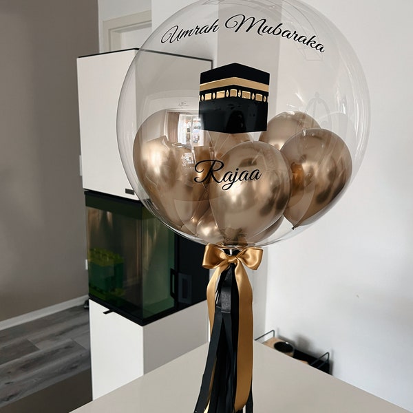 Umrah Mubarak - Ballongeschenk - islamisches Geschenk personalisiert - Kaaba Design - arabisches Design - Mekka -