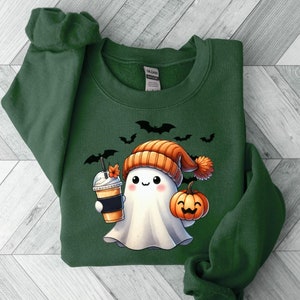 Halloween Ghost Sweatshirt, Cute Ghost Crewneck, Woman Halloween Shirt, Cute Fall Sweatshirt, Spooky Season Hoodie, Gift Shirt For Halloween