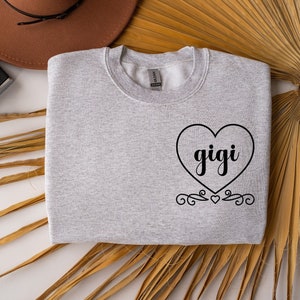 Grandma Sweatshirt, Nana Custom Sweater, Mothers Day Gifts, Gift For Mom, Personalized Gifts for Grandma, Custom Pocket Sweatshirt For Mom