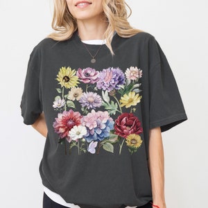 Boho Wildflowers Cottagecore Shirt, Gift For Her, Comfort Colors® Shirt, Whimsigoth, Plant Shirts, Floral Shirt, Gift For Women, Women&#39;s Tee