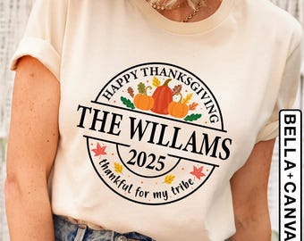Custom Family Name Thanksgiving Matching Shirt, Thanksgiving Dinner Shirt, Cute Pumpkin Family Shirt, Personalized Thanksgiving Group Shirt