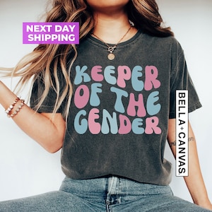Keeper Of The Gender Shirt, Gender Announcement Gift for Her, Cute Baby Announcement Shirt for Gender Reveal, Gender Reveal Party Shirt