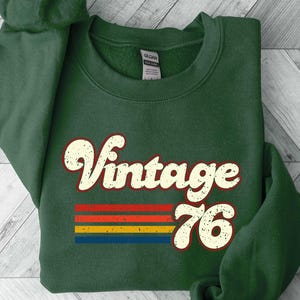 1976 Vintage Birthday Gift Sweatshirt, Retro Style, 50th Birthday for Women, Vintage 1976 Shirt, 50th Birthday Gift Long Sleeve, Unisex 1976